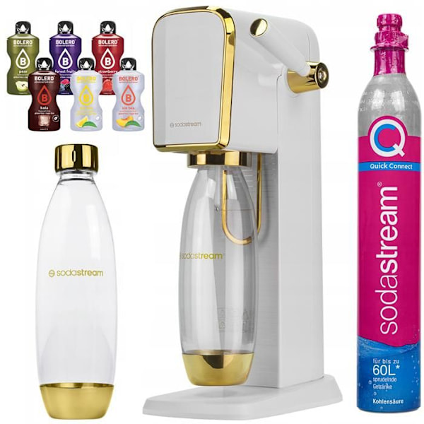 SodaStream Art Saturator Vit/Guld en flaska + BOLERO