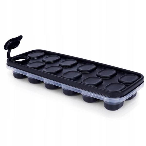 Iskubsform - Ej specificerad - 25 cm - Silikon - 12 kuber - Lock ingår