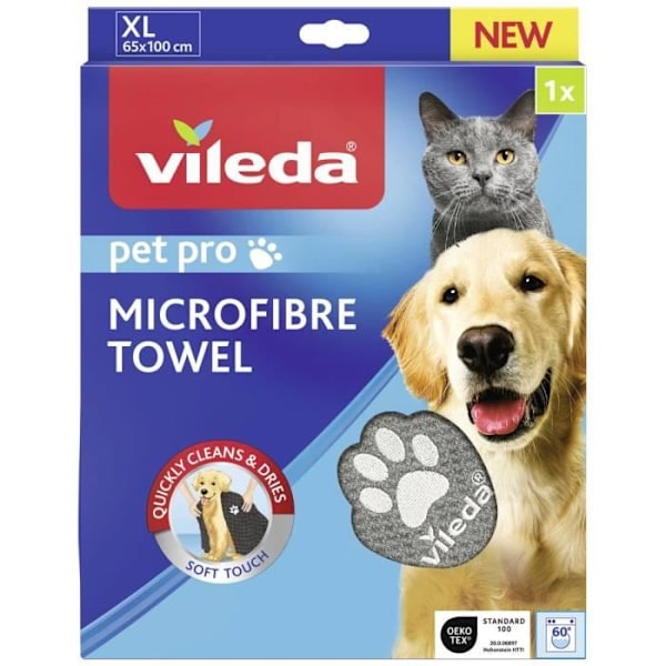 Vileda Pet Pro mikrofiberhandduk XL husdjurshandduk 1 st.