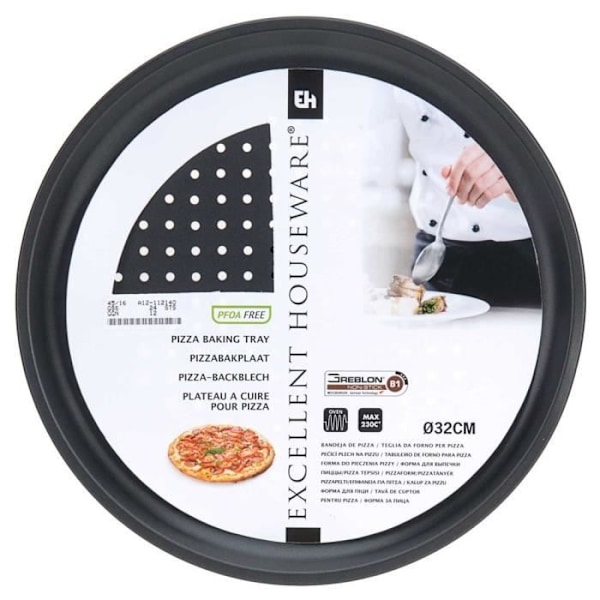 EH Excellente Houseware, ugnspersonaliserad pizzaplåt, original bakplåt, Ø 32 cm