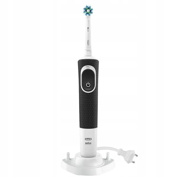 Elektrisk tandborste - Oral-B - Vitality 100 - Set för 2 personer - 4 huvuden - Ställning inkluderad Svart