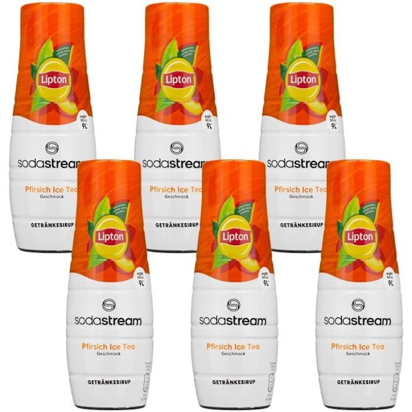 Persikssirap - SodaStream - Lipton - 6x 440ml - Durkande dryck - 9 liter beredd