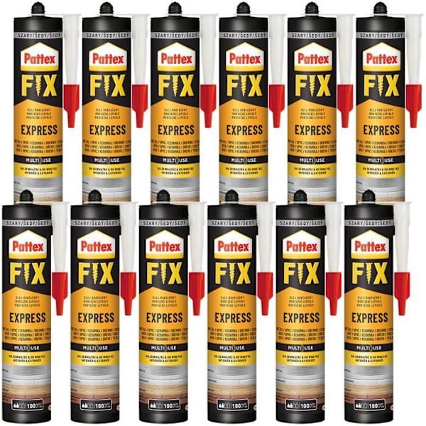 12x Pattex Fix Express 375g lim för montering