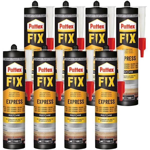 8x Pattex Fix Express 375g lim för montering