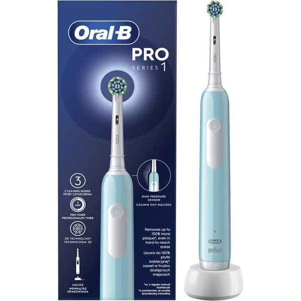 Elektrisk tandborste - Oral-B - Pro 1 - Oscillerande - Timer - 1 huvud ingår Blå