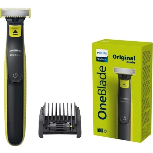 Philips OneBlade Face QP2721/20 elektrisk rakapparat - 5 i 1 justerbar kam Kolgrå och limegrön
