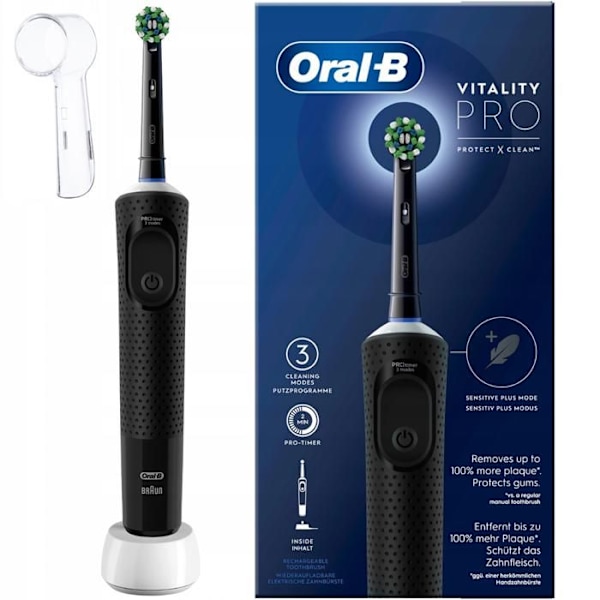 Elektrisk tandborste - Oral-B - Vitality Pro D103 - Korsaktion - 3 lägen - Svart Svart