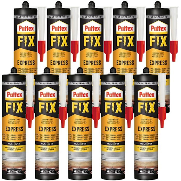 10x Pattex Fix Express 375g lim för montering