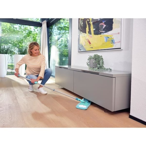 Housse statisk plus Leifheit 52124, ersättningshousse för mopp Clean Twist M Ergo / PowerClean, alla golv, 1 styck Turkos