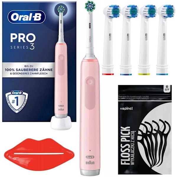 Oral-B Pro 3 3000 Cross Action Rosa tandborste + tillbehör