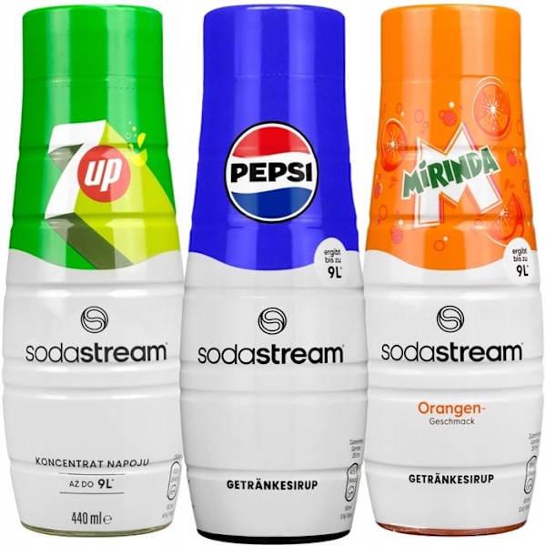 SodaStream Terra Soda Machine med en CO2-flaska, 3 plastflaskor och 3 Sodastream sirap