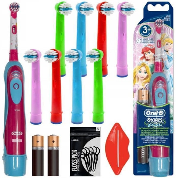 Elaborerad tandborste - Oral B - Stages Power Princess - Barn 3 år och uppåt - 9 munstycken - Extra mjuk Glada färger