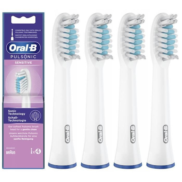 Tandborstspets - Oral-B - Pulsonic SENSITIVE SR32 - 4 spetsar - Elektrisk - Vit