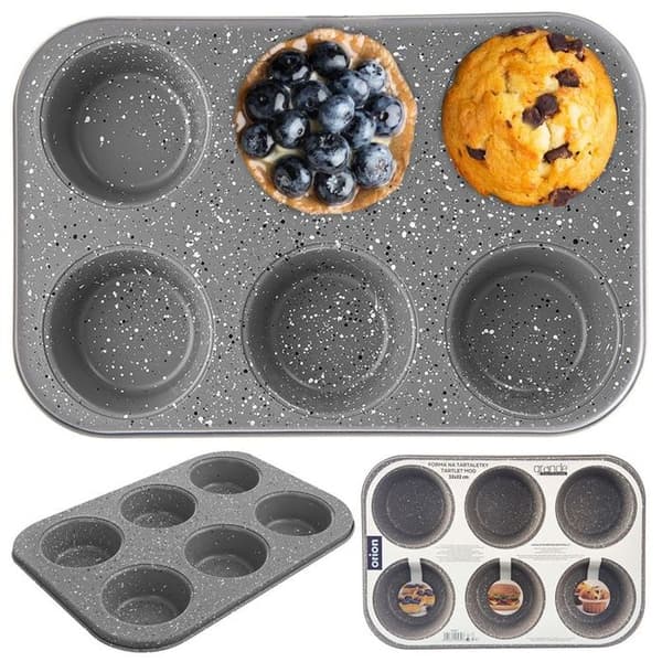 Muffinsform - Orion - Stor - Nonstick - Stål - 6 muffins grå