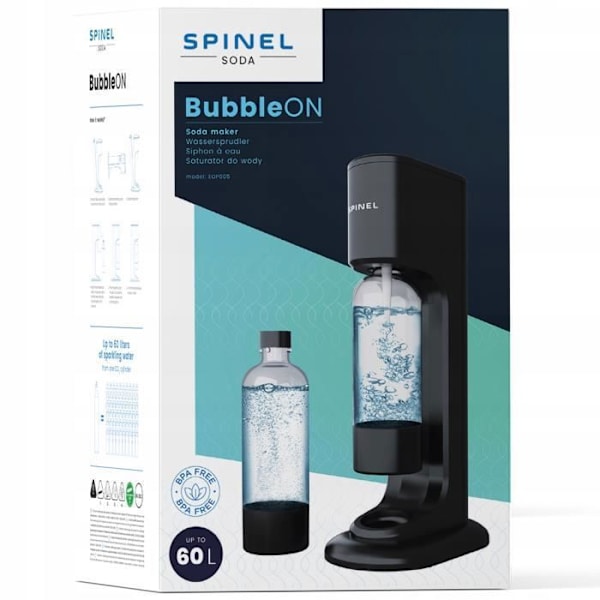 Sodamaskin - SPINEL SODA - BubbleON - 3 flaskor 1L - Pepsi sirap - BPA-FRI
