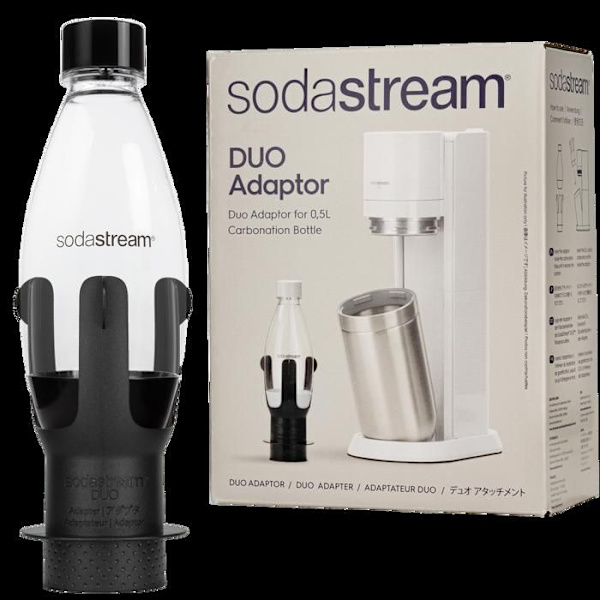 SodaStream-adapter - DUO - 0,5L - Kompatibel med SodaStream-maskiner - Lätt att montera - Minskar översvämning