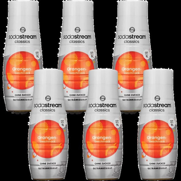 6x SodaStream Apelsinsirap utan socker 440ml