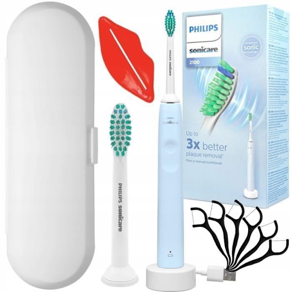 Set med elektriska tandborstar Philips Sonicare 2100 HX3651/12 blå Blå