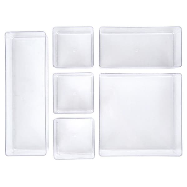 Organisatör - Transparent - Plast - 6 Fack Transparent