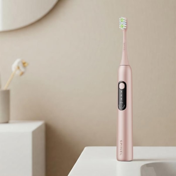SmileON Spinel Care Elektrisk Tandborste Sonic – 3 Lägen, 6 Huven, Resväska, USB-C – Rosa
