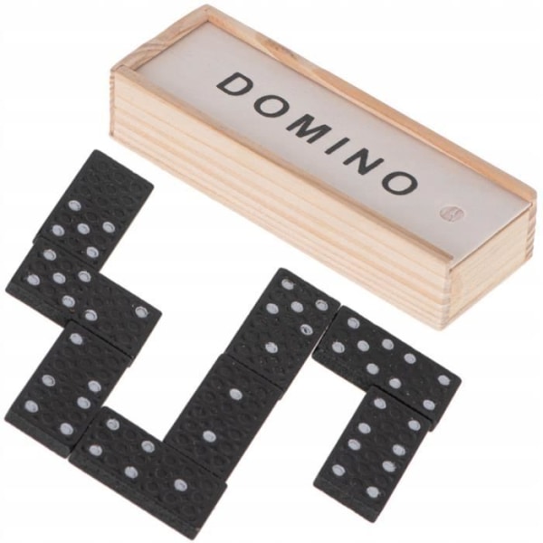 Trä dominospel med låda
