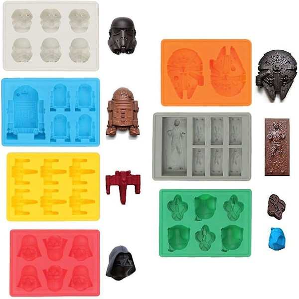 Isformar i silikon i Star Wars-karaktärsformer (set om 7) (ZYH)