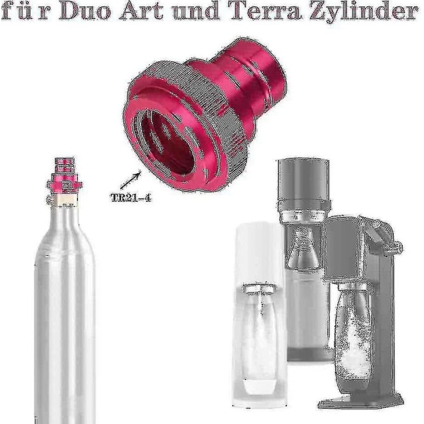 Snabbanslutning CO2-adapter kompatibel Sodastream Vattenspridare Duo Art, Terra, Tr21-4 Jnnjv  (ZYH)
