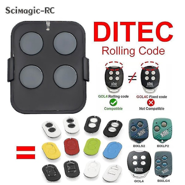 Ditec Gol4 Fjärrkontroll 43392mhz Rolling Code Entrematic Zen2 Zen4 Zen2w Zen4w Gol4 Bixlg4 Bixlp2 Bixls2 Garagedörröppnare (ZYH) Style2