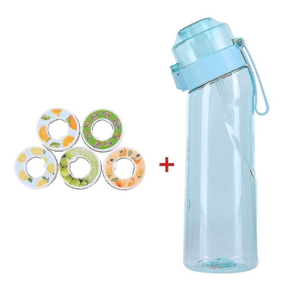 Smaksatt vattenflaska med 7 smakpods Air Water Bottle Matt Svart 650ml Air Starter Set Vatten Bo  (ZYH)