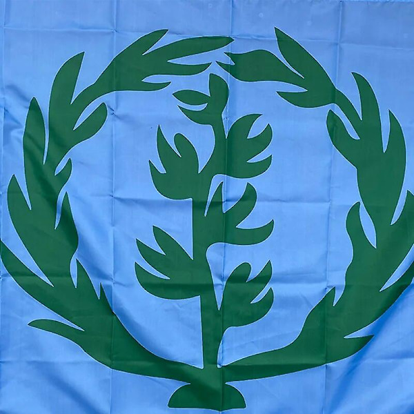 Anpassad flagga 90*150 cm Eritreas historiska flagga 1952-1962 ) Storlek Juldekorationer för hemflaggbanner (ZYH) Blue and White Stripe 60 x 90cm