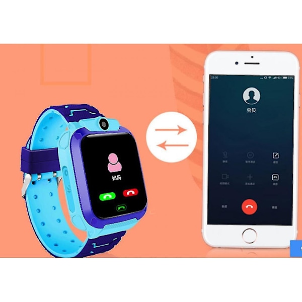 Q12 Smartklocka för barn Sos Mobil Klocka Smartklocka med Sim-kort Foton Vattentät Ip67 Barnpresent (ZYH)