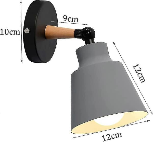 2-pakning industrielle vintage vegglamper, E27 metall justerbar