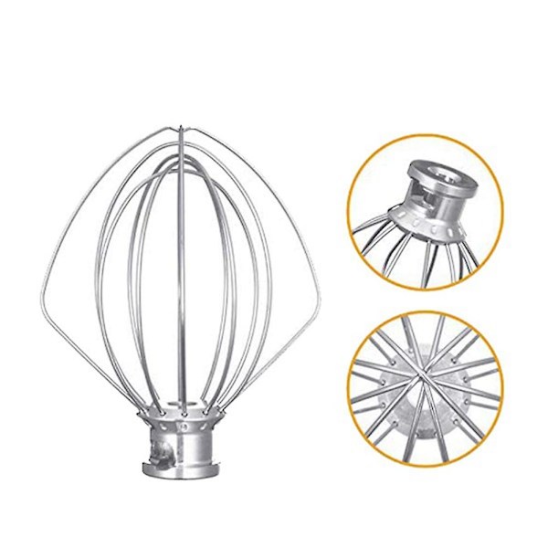 Visp i rostfritt stål 5K452WW för köksmaskin 5KSM90-5KSM185  (ZYH) Silver