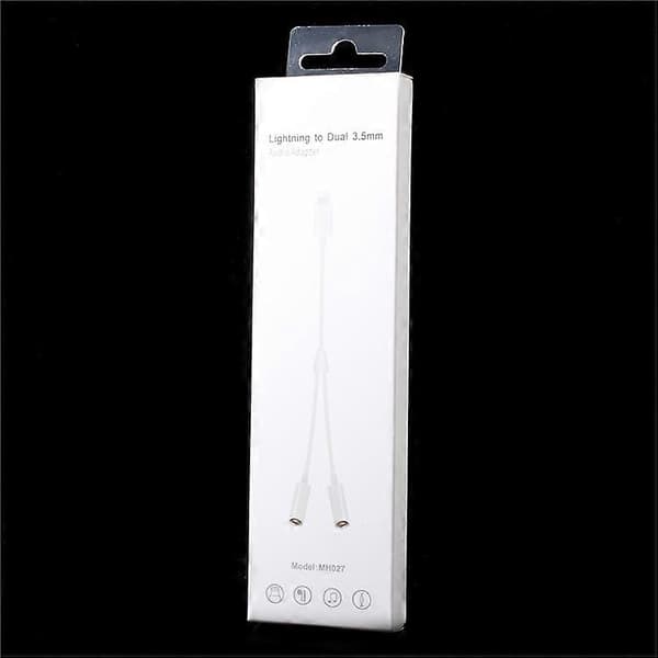 Lightning Han til Dobbelt 3.5mm Hun Hovedtelefon Jack Audio Adapter Kabel Kompatibel til iPhone