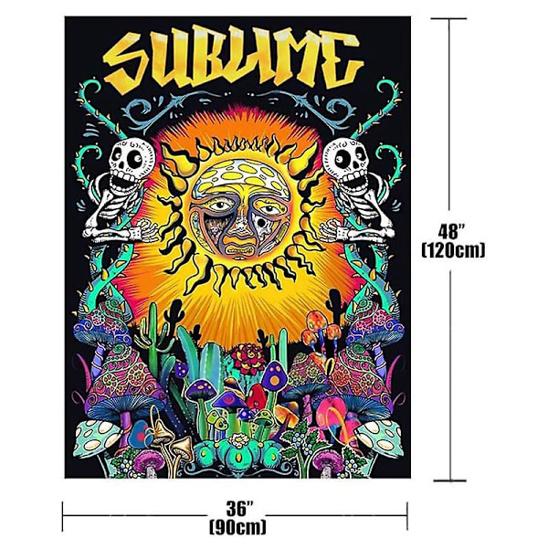 Svamp Hängande Tyg Psykedelisk Hippie Sovrum Hem Färgstark Tapestry Dekoration Bakgrund (ZYH) As shown