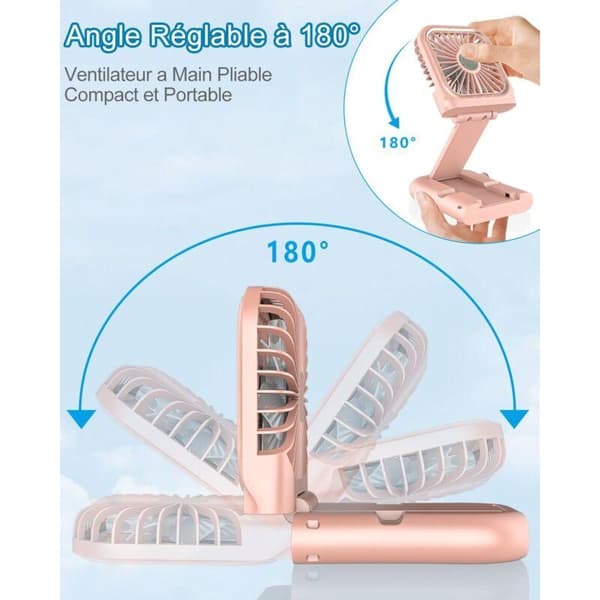 Minilommefan. Kompakt og støjsvag ventilator med tre hastigheder. Bord-/bærbar ventilator.