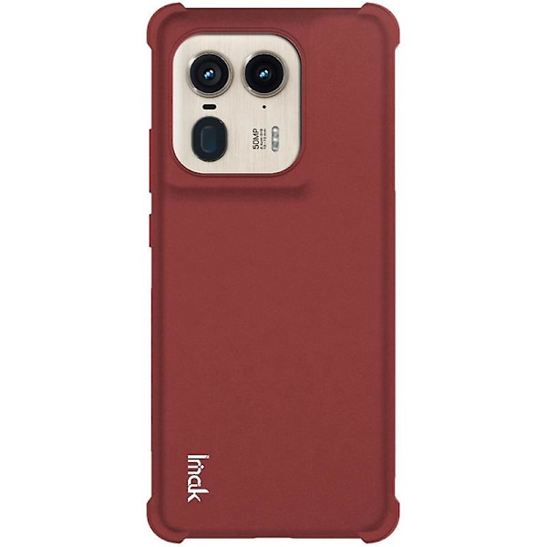 IMAK For Motorola Edge 50 Ultra 5G Fodral Matt TPU Förstärkta Hörn Telefonskal -  (ZYH) Red Motorola Edge 50 Ultra 5G