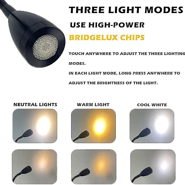 2024  bästsäljare för påsk   12v-24v Led-läslampa, Rv dimbar läslampa med USB-laddare  (ZYH)