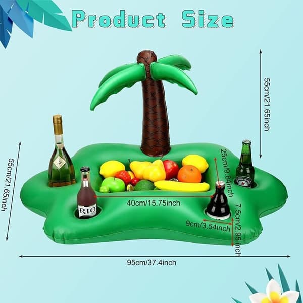 Poolplatform. Oppustelig palme. Oppustelig flydende poolbar. Poolbøje. Flydende poolbar. Oppustelig platform.