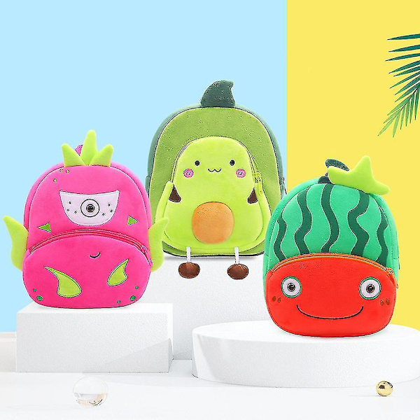 Barn Jordgubbskola Ryggsäck Designer Flicka Pojkar Ryggsäck Småbarn Barn Skola Väskor Kindergarten Cartoon Fruit Bag Mochilas  (ZYH) avocado