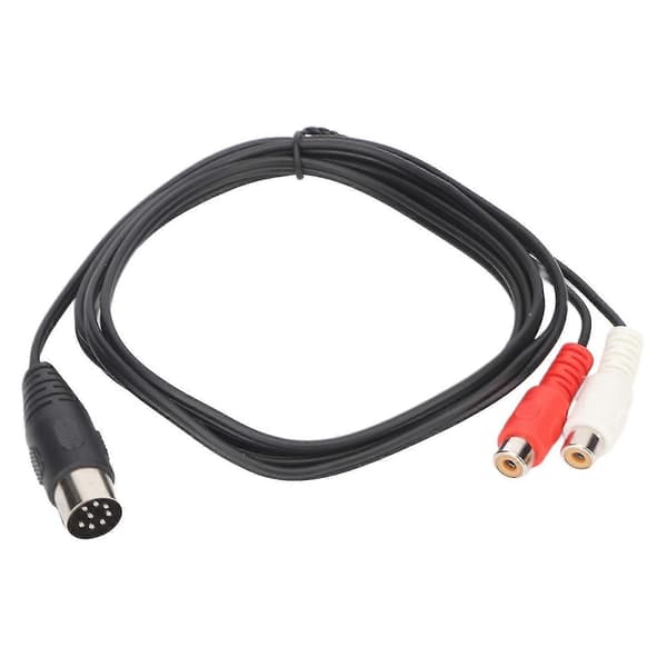 8 Pin Din til 2 RCA Adapterkabel 8 Pin Han til 2 Hun RCA Kabel kompatibel med Lydinstrument E