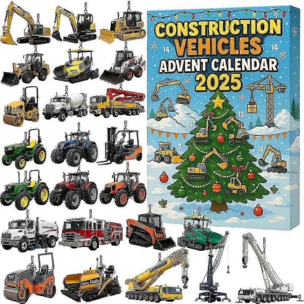Adventskalender med byggfordon 2025