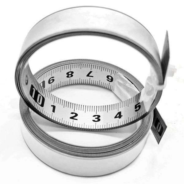 1M rostfritt stål självhäftande skala precision träbearbetning styrning skena självhäftande måttband med lim metall linjal  (ZYH) As Shown