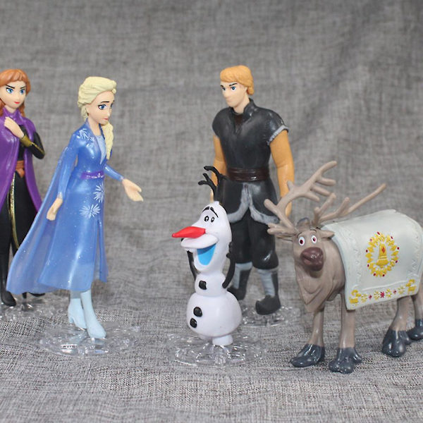 5 st Frozen prinsesstårta toppers Elsa Olaf Anna set prydnadsleksaker Cupcake toppers statyett present (ZYH)