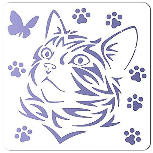 Ko-blomma stencil, återanvändbar stencil för lantgårdsdjur, mallar för målning på trävägg canvas 11,8x11,8 tum DIY bondgård konst hantverk  (ZYH)
