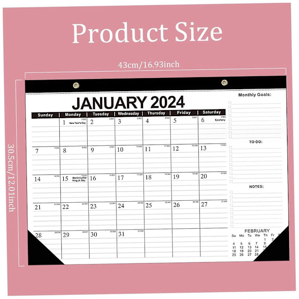 Kalender 2024-2025 17 X 12 Tum 18 Månaders Väggkalender Från Jan. 2024 - Juni 2025 Månadsplanerare 2  (ZYH) As Shown