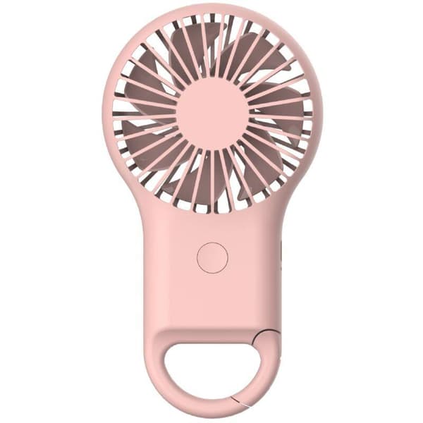 Bærbar ventilator - Miniventilator - Bærbar USB-ventilator - Køling - Med karabinhage - Plast - Pink