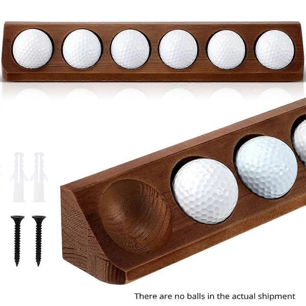 Trä Golfboll Displayfodral 6 Standardstorlek Väggmonterad Golfboll Ställhållare Display