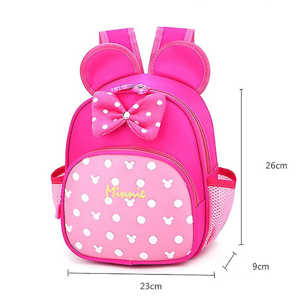 Disney Minnie Mouse 3d Ryggsäck För Barn Toddler Pojkar Flickor Söt tecknad ryggsäck Rese Skolväska Dagis Bokväska Ryggsäckspresenter (DPD) Rose Red