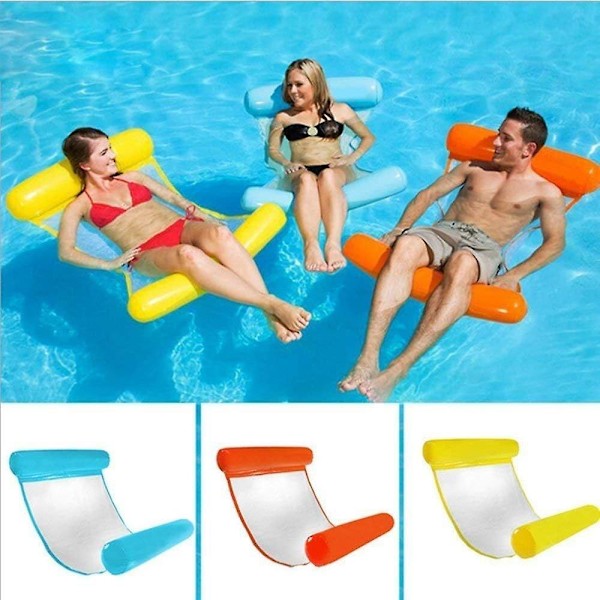 Flytande uppblåsbar vattenhängmatta solstol för hav pool strand - Orange 2-3 dagar Ankomst (ZYH)